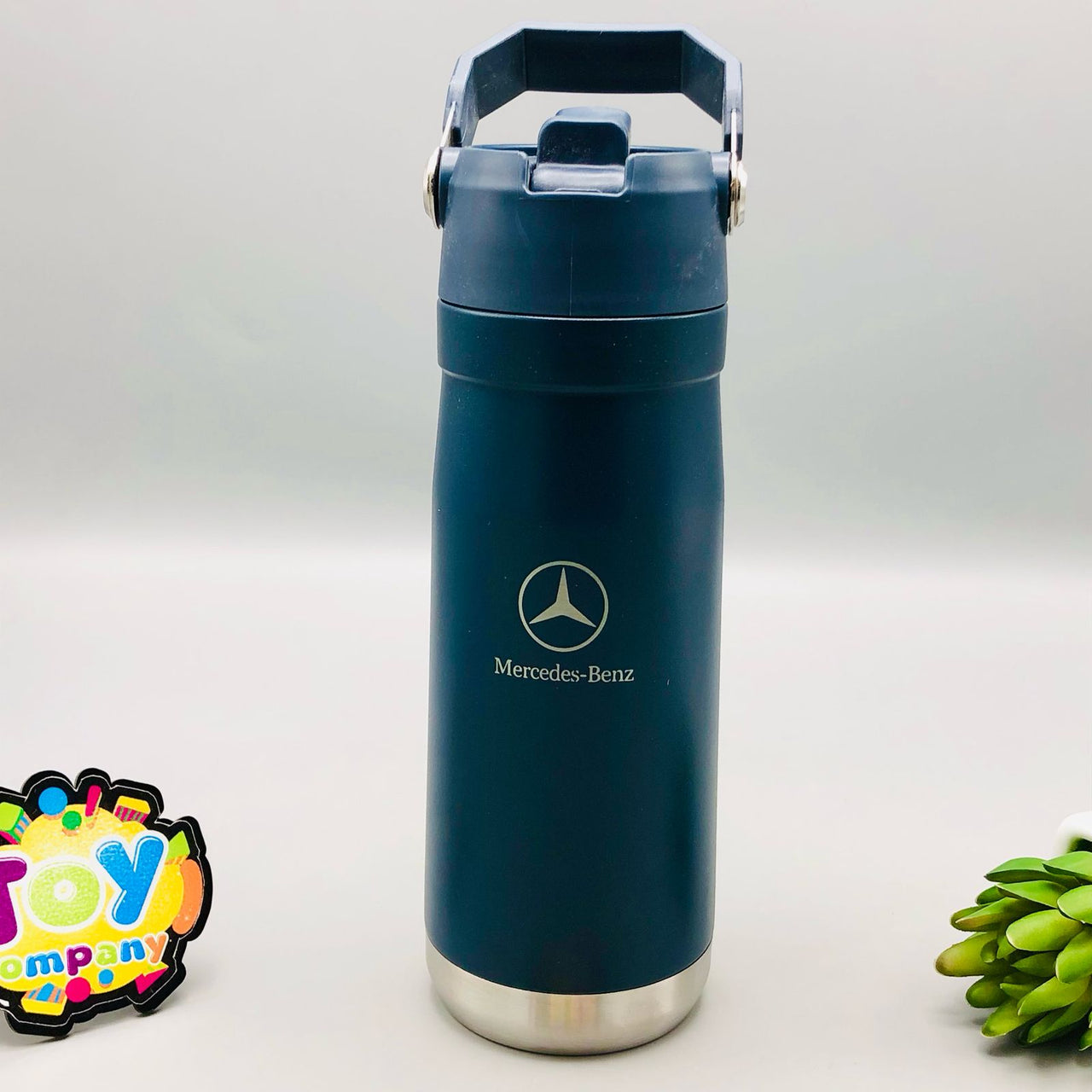 650ml Stainless Steel Mercedes Logo Water Bottle - Blue