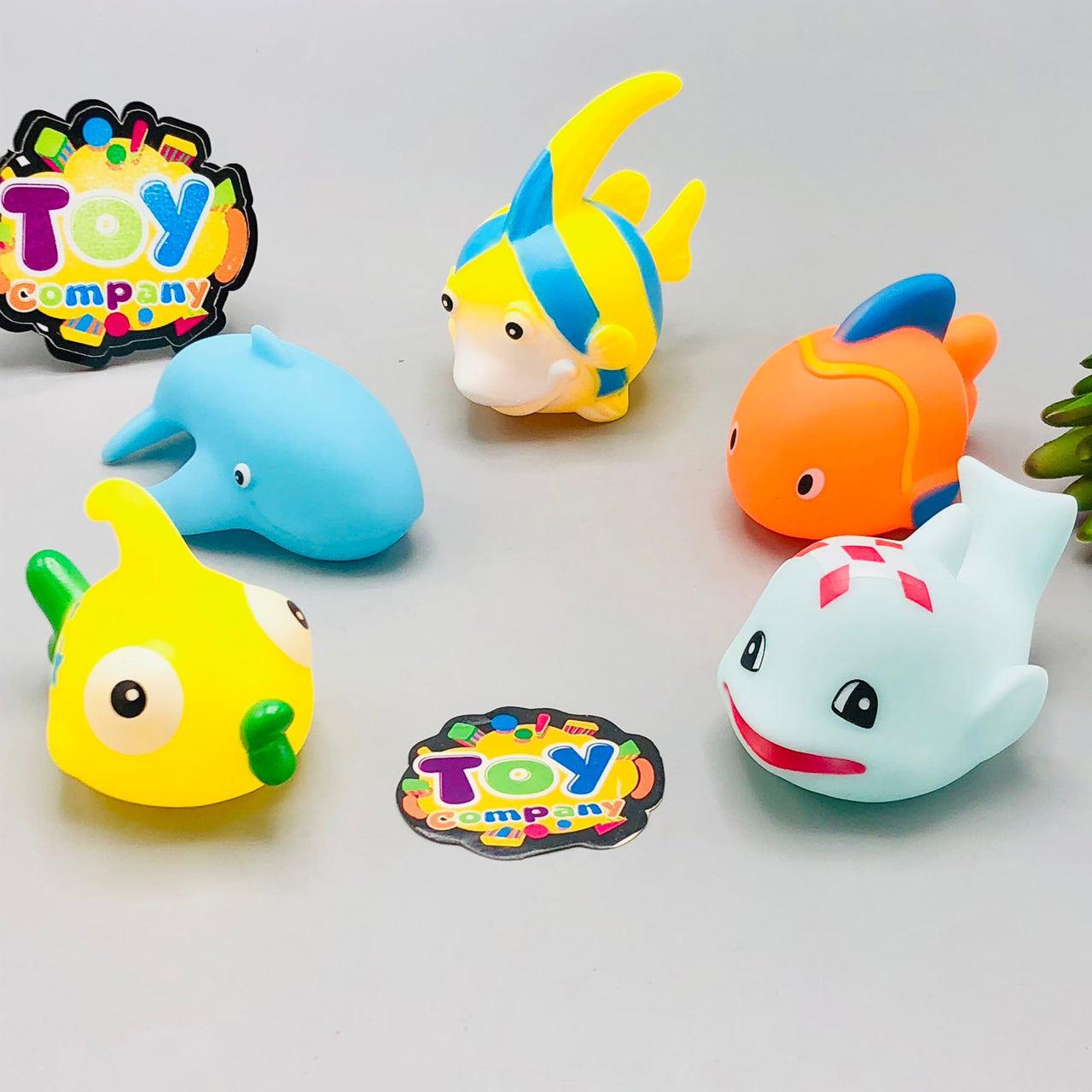 5Pcs Vinyl Sea Animal Baby Bath Toys - Assortment