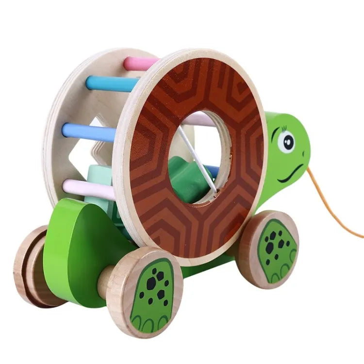 Wooden Cartoon Animal Building Block Trailer Toy