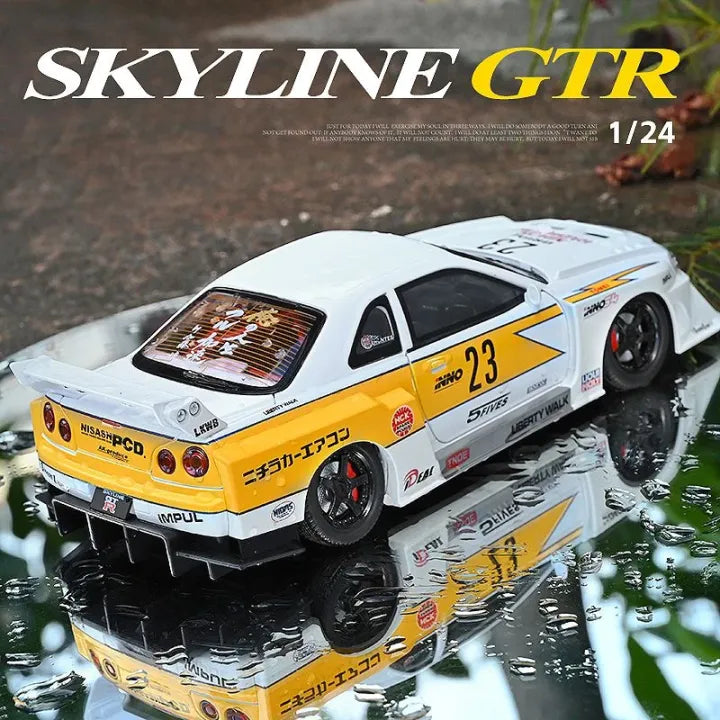 1:24 Diecast Nissan Skyline GTR R34 S15 Modified Model