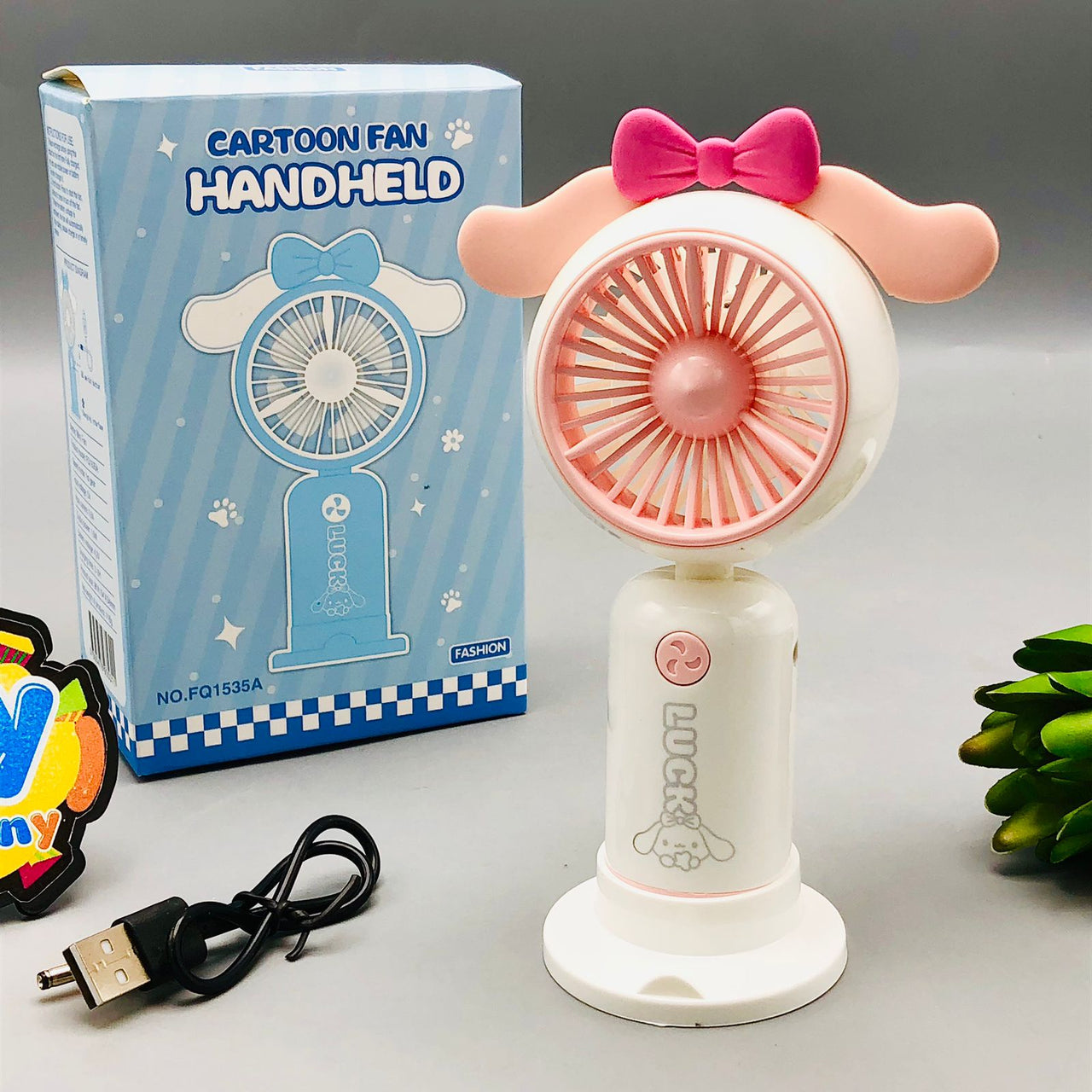 Rechargeable Mini Cartoon Design Desktop Fan