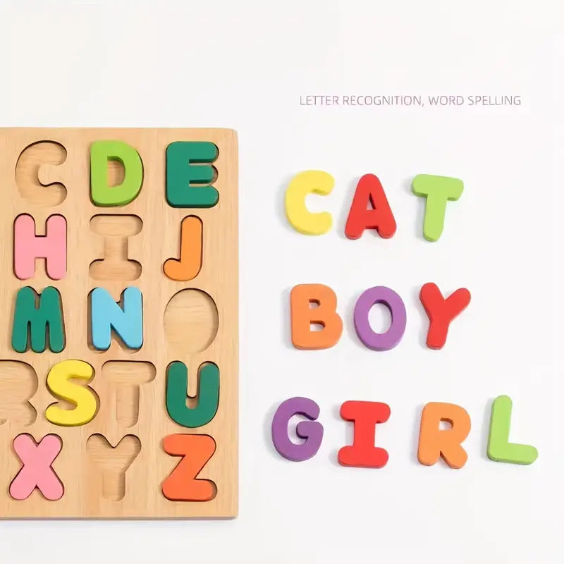 8* Inches Mini Wooden Capital Alphabet A-Z Puzzle Board