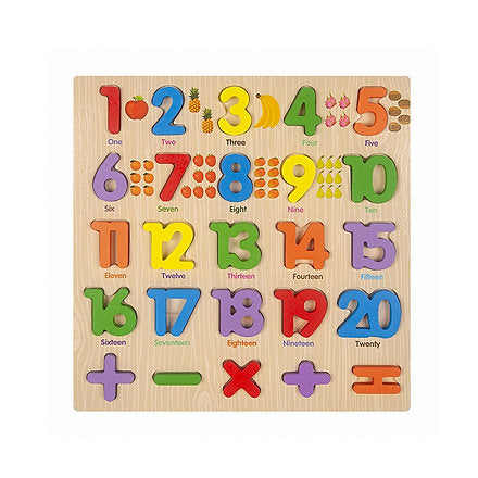 Wooden 1-20 Numbers With Signs Board