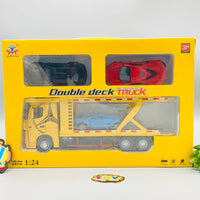 Thumbnail for 1:24 Diecast Metal Double Deck Vehicles Carrying Truck