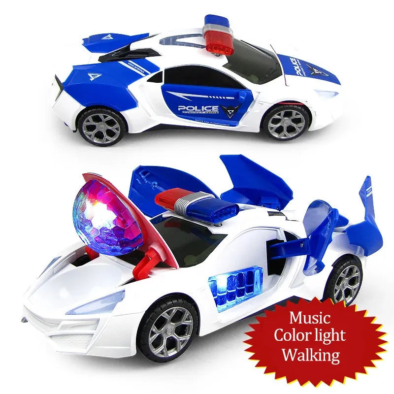 Electronic Musical Police Car With Openable Doors