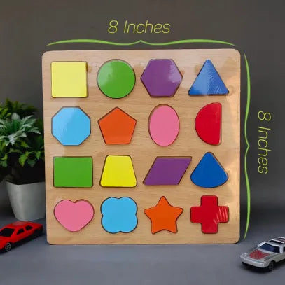 8* Inches Mini Wooden Geometric Shapes Board