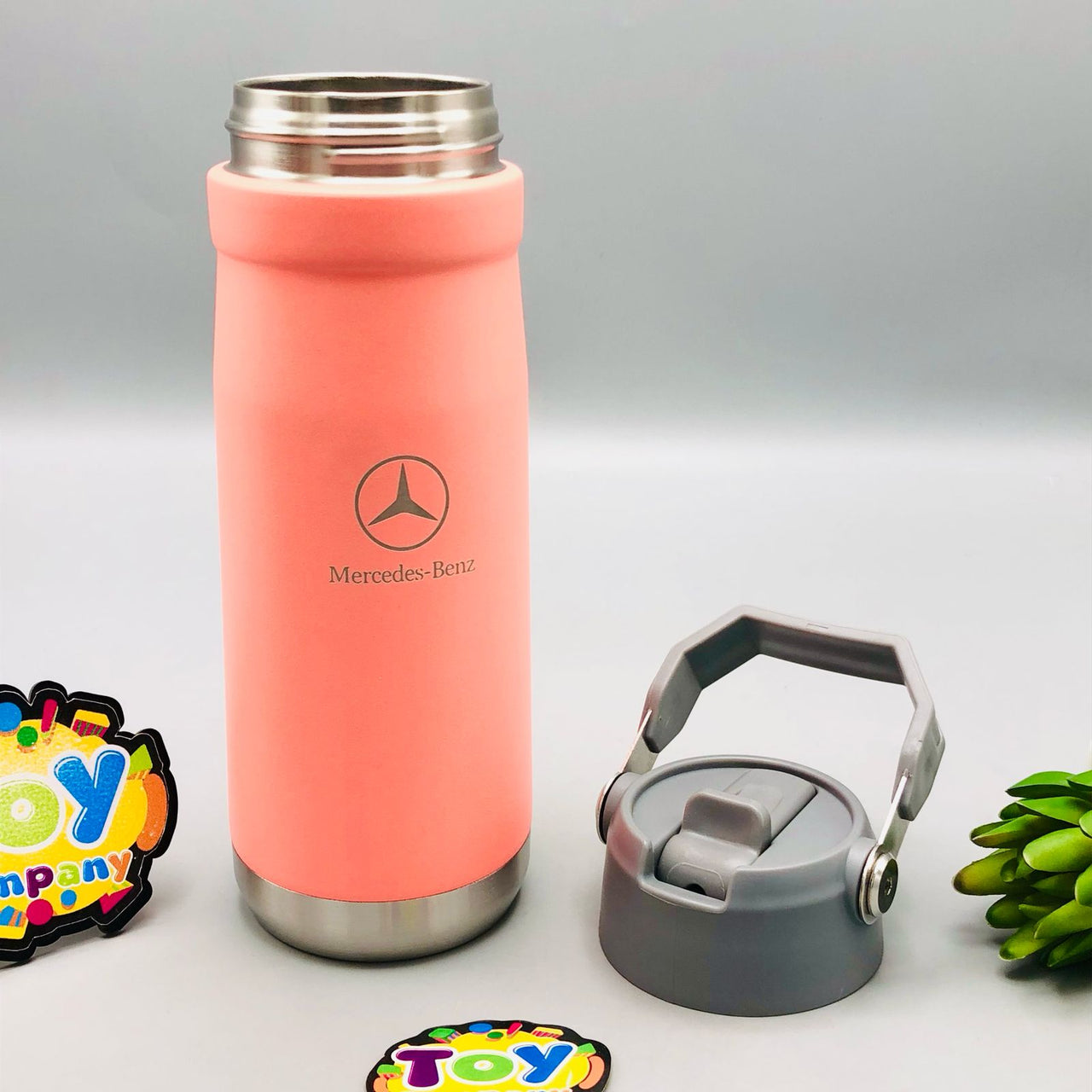 650ml Stainless Steel Mercedes Logo Water Bottle - Pink