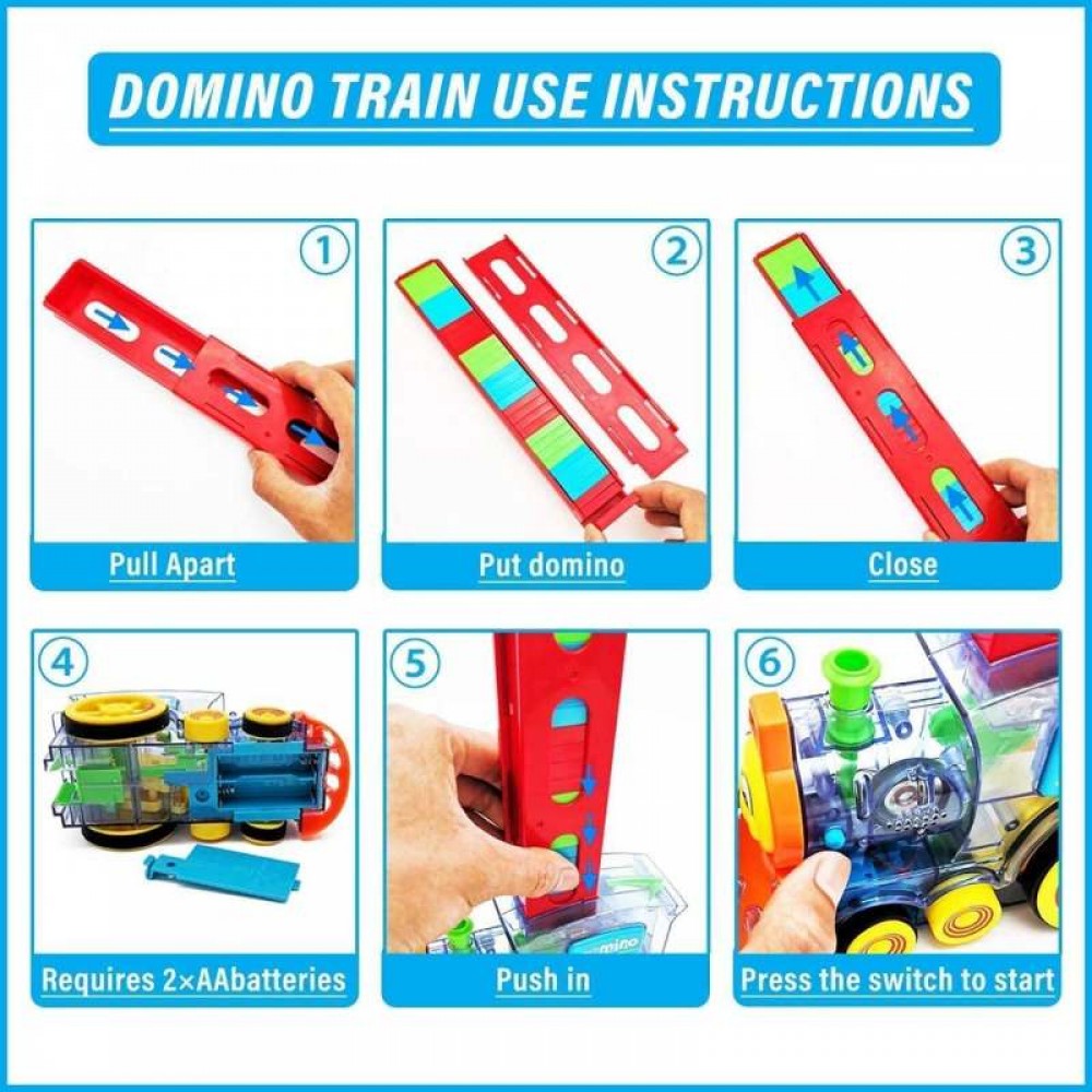 60Pcs Electric Domino Mini Train With Light & Sound