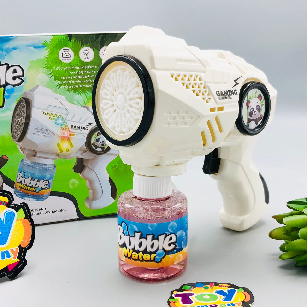 Panda Battery Powered Bubble Gun With Lights