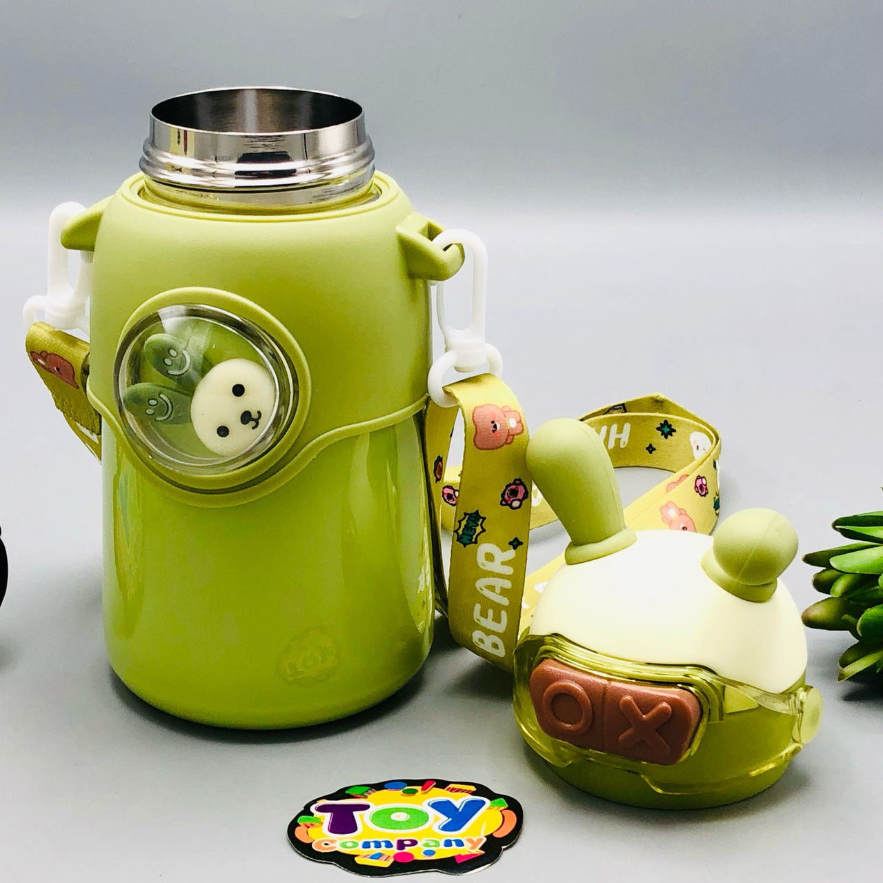 Stainless Steel Kids Ox Rabbit Water Bottle - Green