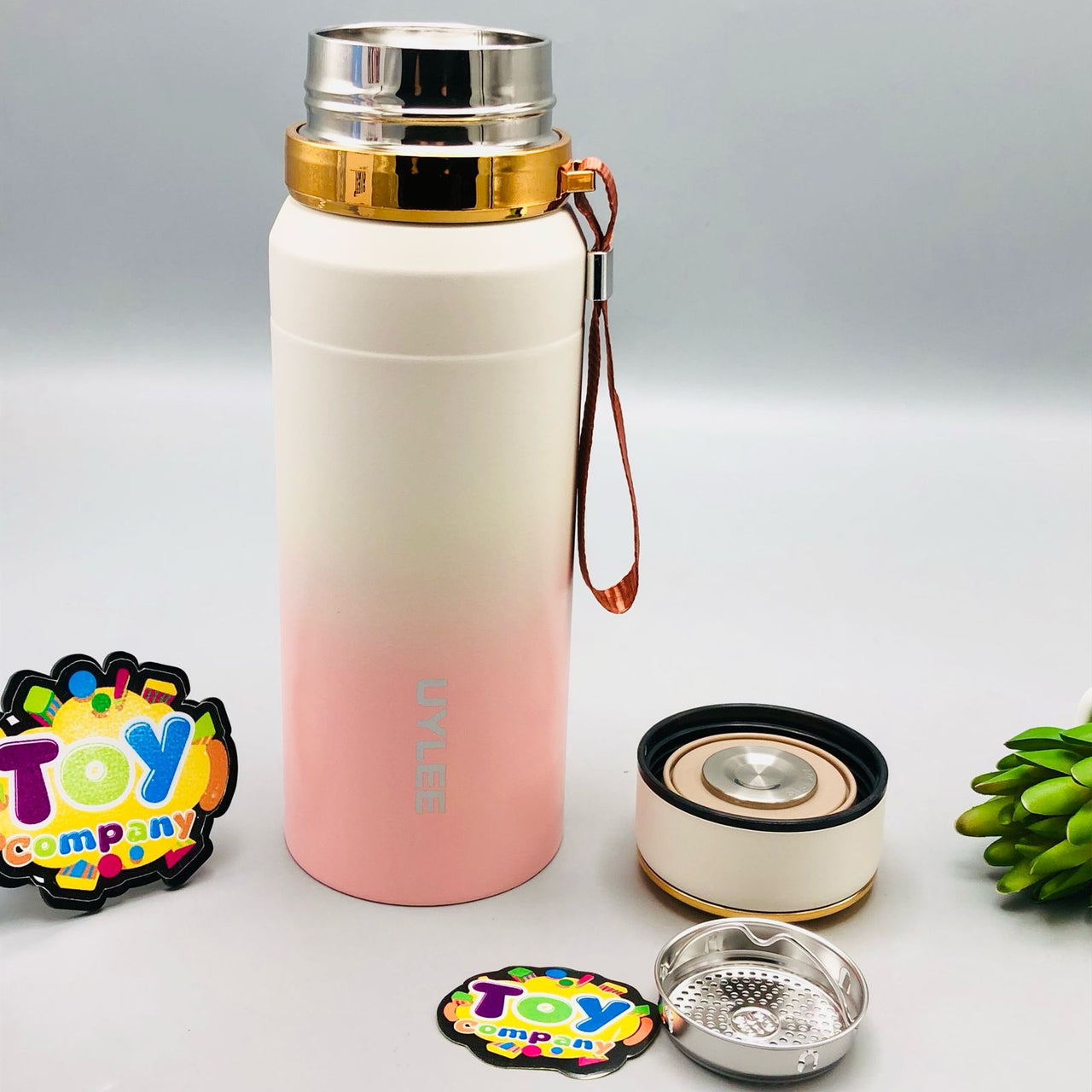 800ml Stainless Steel Unique Water Bottle - Pink