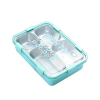 Thumbnail for Stainless Steel 4 Compartment Lunch Box With Spoon & Chopsticks