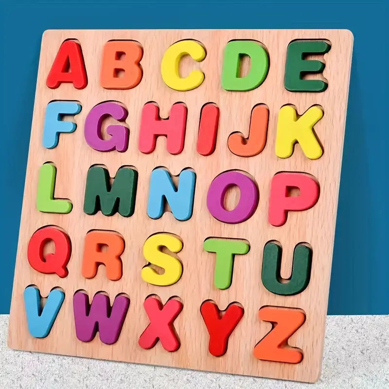 8* Inches Mini Wooden Capital Alphabet A-Z Puzzle Board