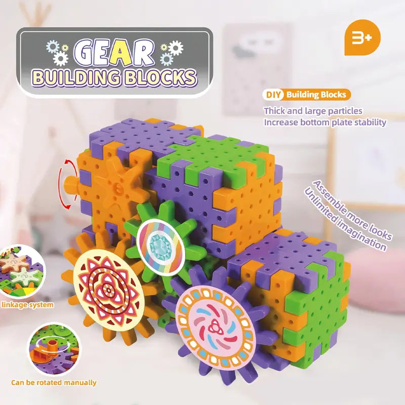 190Pcs DIY Gear Building Blocks With Lights