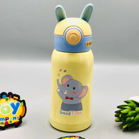 Thumbnail for 500ml Stainless Steel Elephant Themed Kids Water Bottle - Yellow