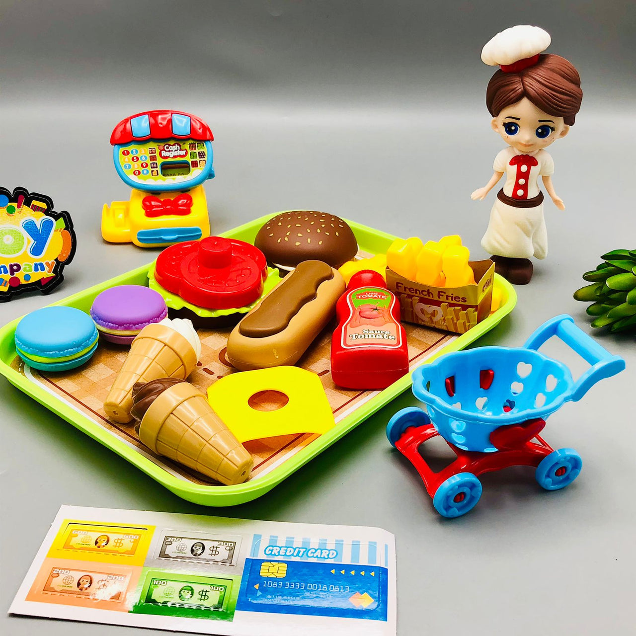 12Pcs Pretend Play Fast Food Restaurant Set