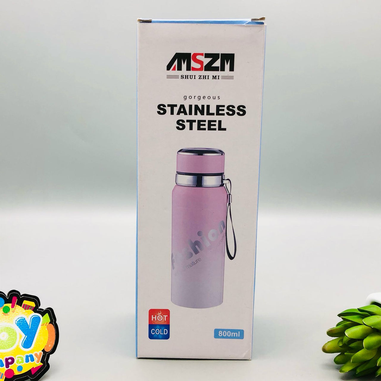 800ml Stainless Steel Unique Water Bottle - Black