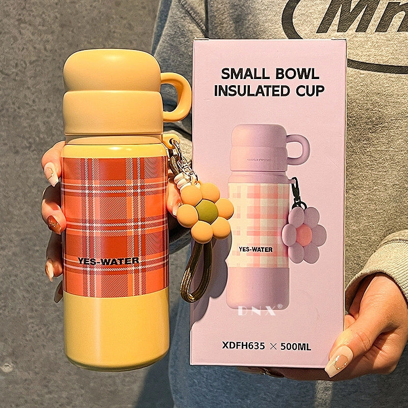 500ml Stainless Steel Insulated Cup Water Bottle - Mustard