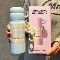 Thumbnail for 500ml Stainless Steel Insulated Cup Water Bottle - Sky Blue