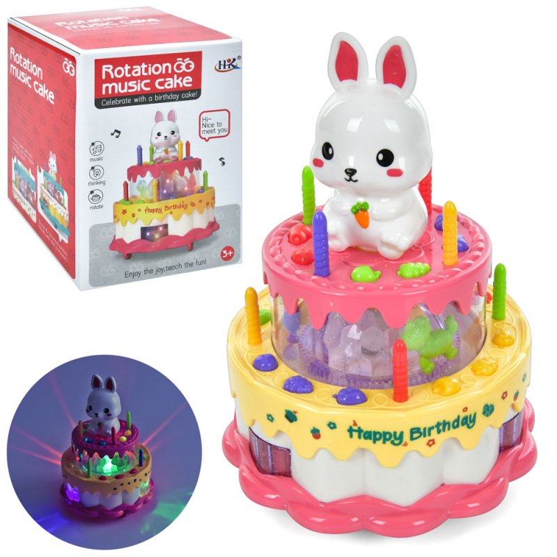 Electric Rotating Rabbit Cake With Light & Music