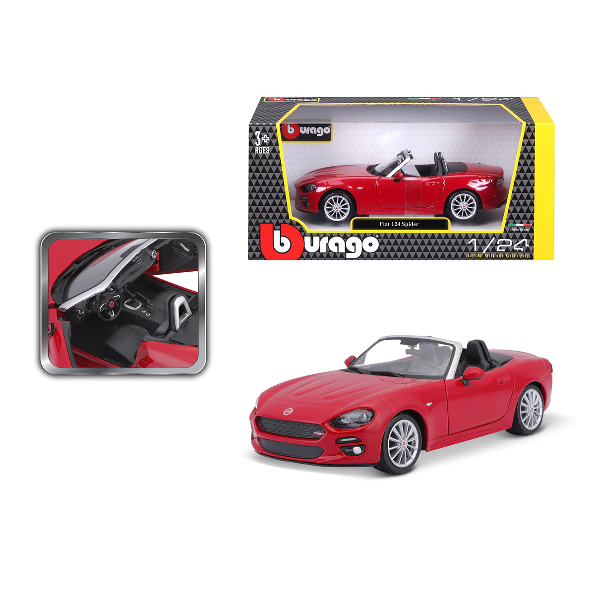 Bburago 1:24 Diecast Fiat 124 Spider Model