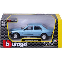 Thumbnail for Bburago 1:24 Diecast Mercedes Benz 190E - Blue