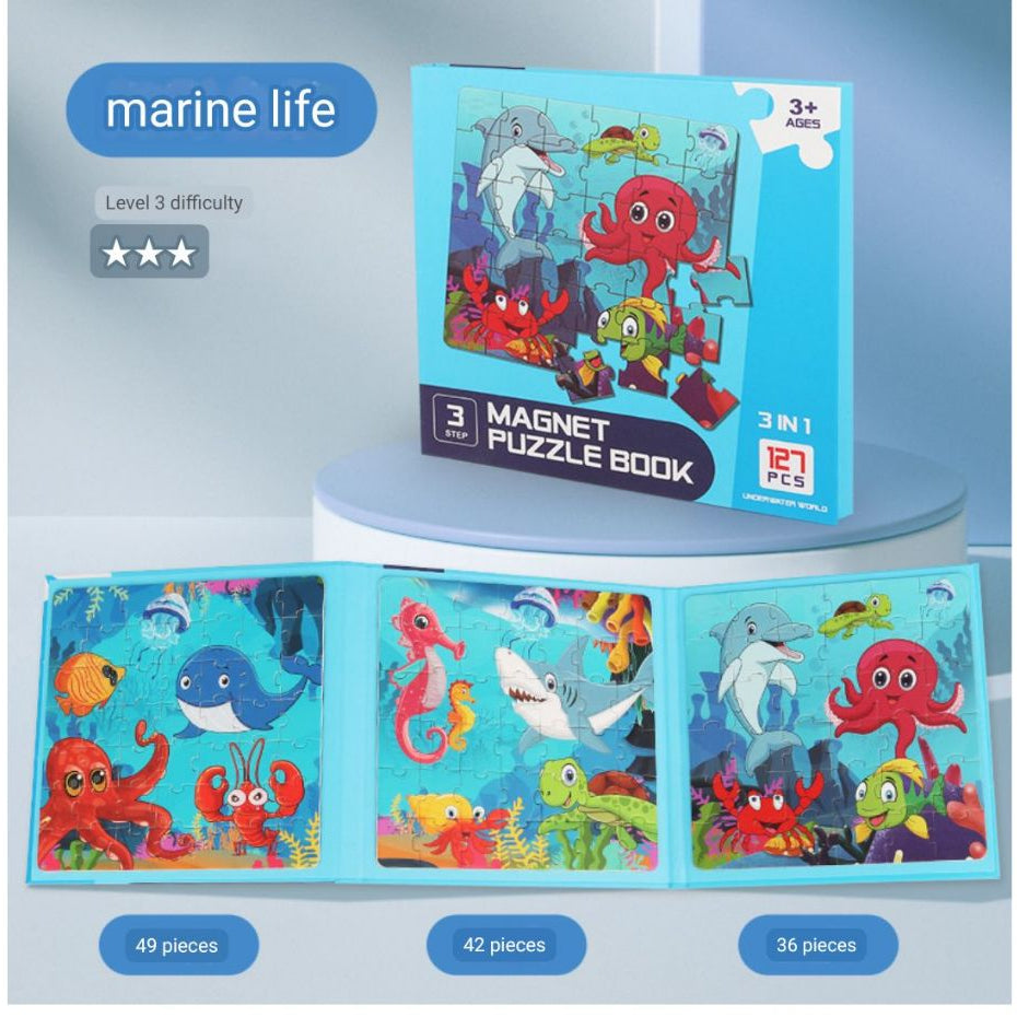 3in1 Magnetic Puzzle Book - Assortment