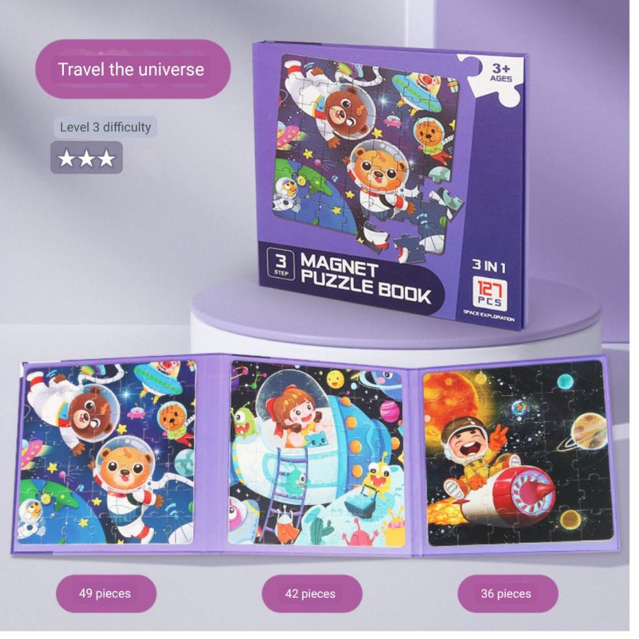 3in1 Magnetic Puzzle Book - Assortment