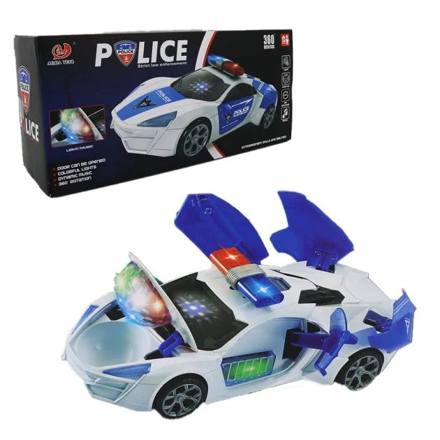 Electronic Musical Police Car With Openable Doors