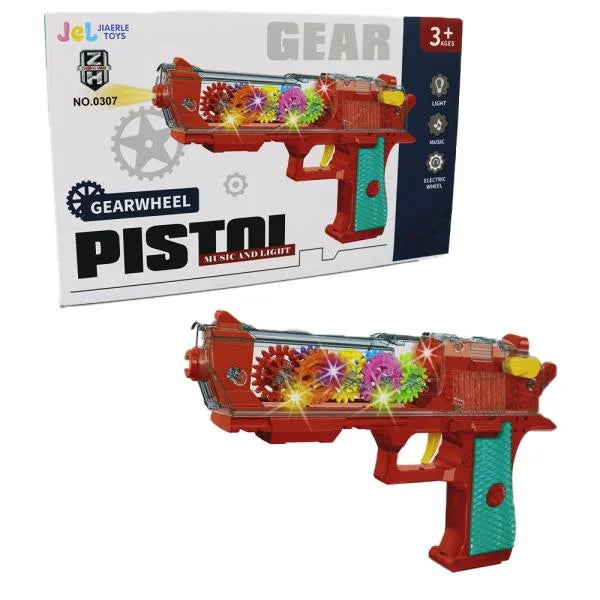 Transparent Gear Pistol With Light & Sound