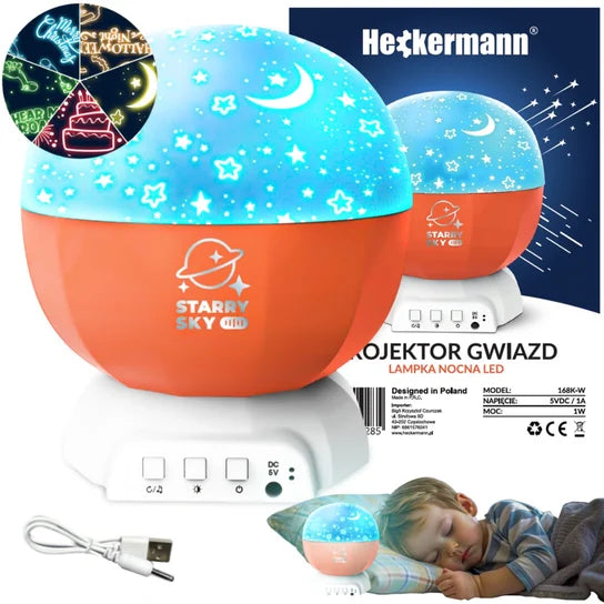 Rechargeable Starry Sky Projection Lamp With Sound