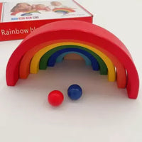 Thumbnail for Wooden Rainbow Blocks Stacking - 9Pcs