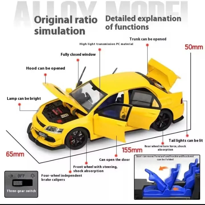 1:32 Diecast Mitsubishi Lancer Evolution Model Car