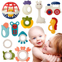 Thumbnail for 12Pcs Baby Puzzle Teether & Rattle Set