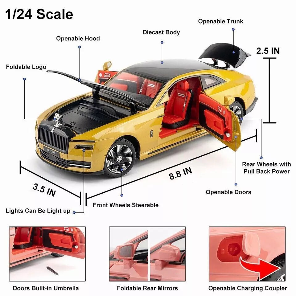 1:24 Diecast Rolls Royce Specter Car Model