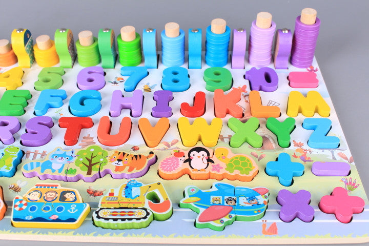 Wooden Multi-functional Preschool Learning Board