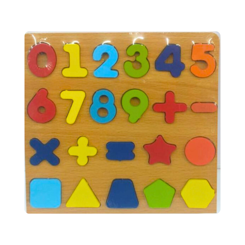 8* Inches Mini Wooden Number & Shapes Board