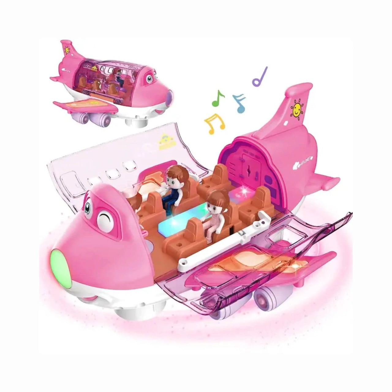 Battery Operated Airliner Toy With Light & Sound - Pink